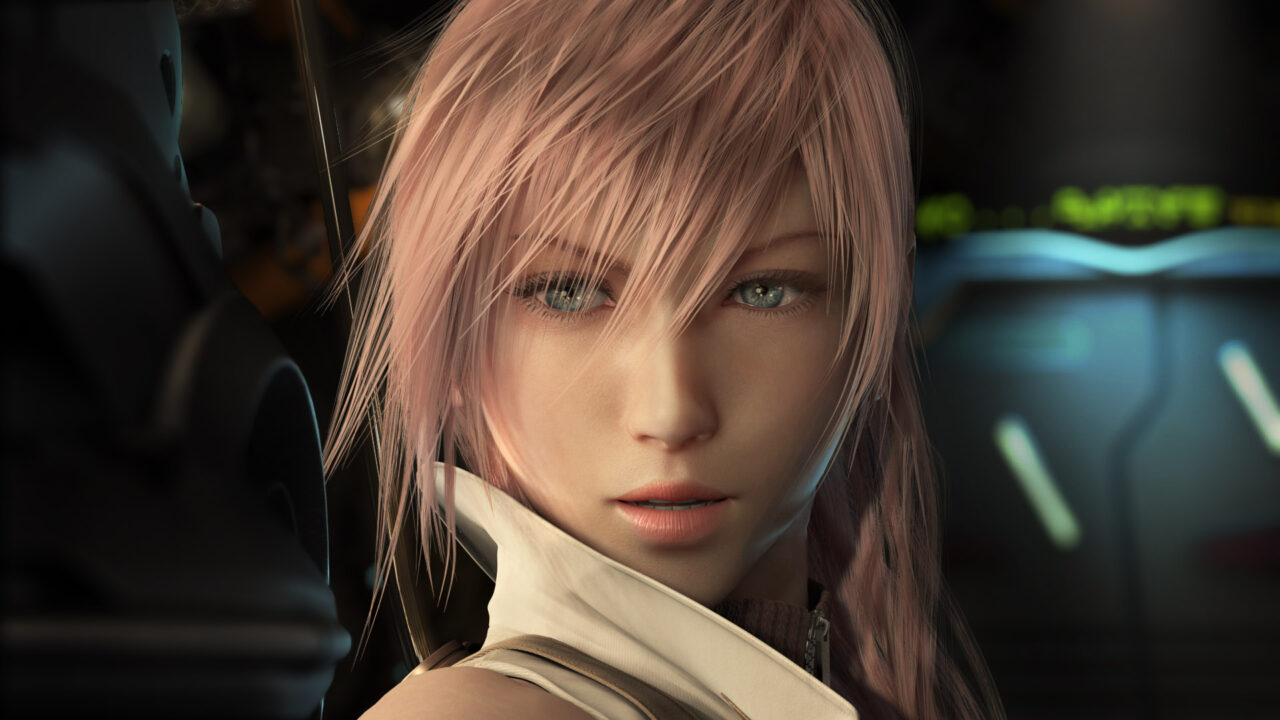 A screenshot of Lightning in Final Fantasy XIII