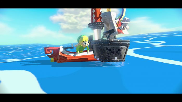 Link on a boat in Wind Waker