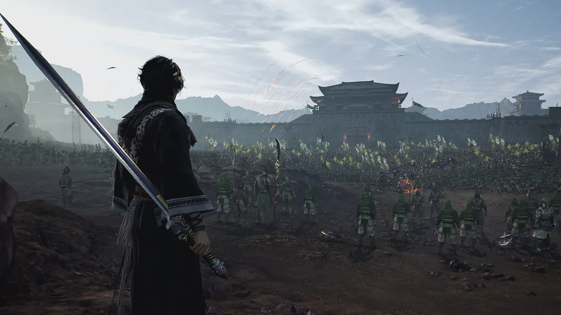 Dynasty Warriors: Origins Screenshot of a man looking out over a battlefield