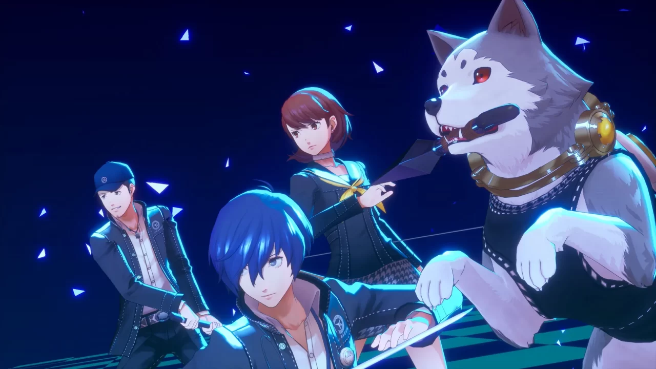 A screenshot of the party entering battle in Persona 3 Reload