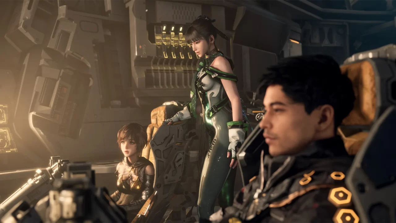 Stellar Blade main cast of Eve, Lily, and Adam preparing for a mission.