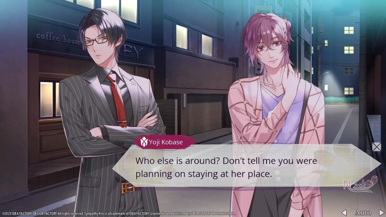 Kobase and Nori discuss rooming arrangements in Sympathy Kiss.